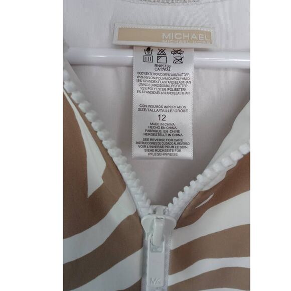 Michael Kors One Piece Short Sleeved Swim Suit Zebra Women's Size 12 - Picture 4 of 4